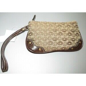 Minicci Tan And Brown Zip Wristlet